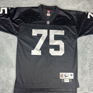 Raiders Jersey Reebok NFL Howie Long 75 Men's Medium‎ Black White Throwback LA